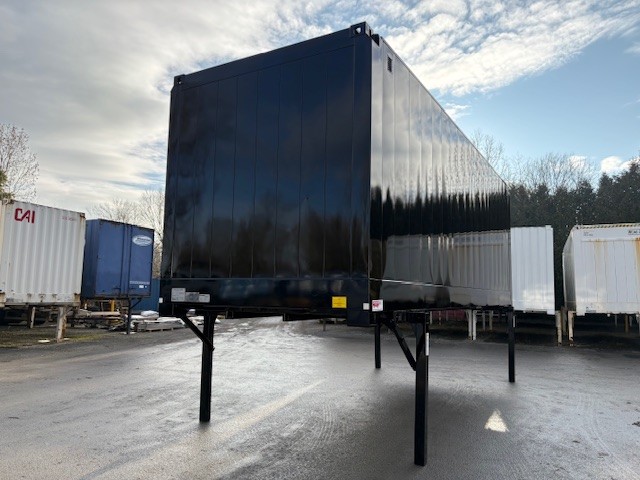 Coffret interchangeable, acier lisse | BDF-System 7.45 m lang, LACK NEU in RAL 9005 schwarz!