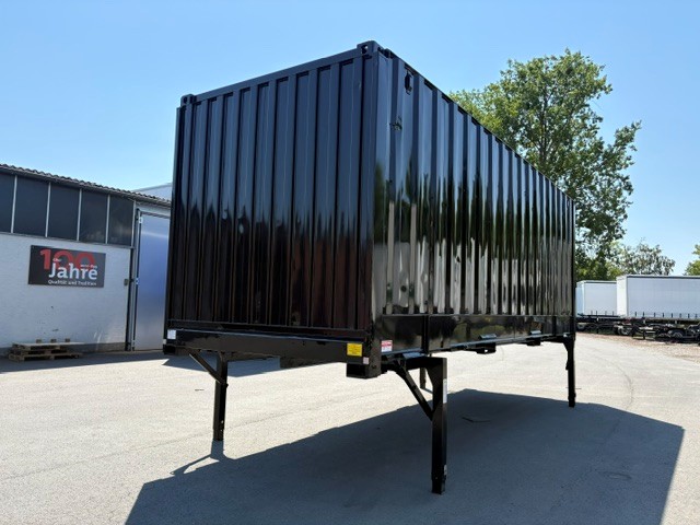 #21828 - Bild: 3 | Caja intercambiable, acero rebordeado | BDF-System 7.450 mm lang, Heck Alu-Rolltor, LACK NEU in schwarz!
