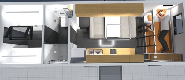 #LA-WORK - Bild: 12 | Wymienna obudowa, sklejka | Work Camper, Modulux WorkHub745, mobile Arbeits- und Wohnkabine, Motor home