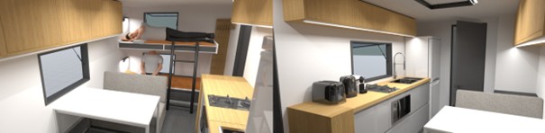 #LA-WORK - Bild: 9 | Wymienna obudowa, sklejka | Work Camper, Modulux WorkHub745, mobile Arbeits- und Wohnkabine, Motor home