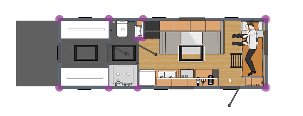 #LA-WORK - Bild: 11 | Wymienna obudowa, sklejka | Work Camper, Modulux WorkHub745, mobile Arbeits- und Wohnkabine, Motor home